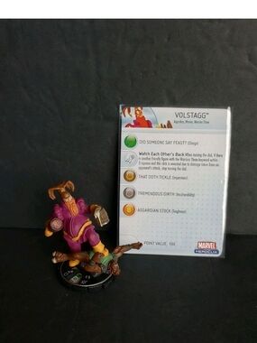 HeroClix - WizKids - Volstagg  #003 Hammer of Thor Unique W/Card